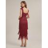 image:imageEverPretty Womens Vintage Fringed 1920s Flapper Dresses Cap Sleeve Sequin Beaded Midi Spring Formal Wedding Guest DressBurgundy