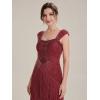 image:imageEverPretty Womens Vintage Fringed 1920s Flapper Dresses Cap Sleeve Sequin Beaded Midi Spring Formal Wedding Guest DressBurgundy