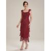 image:imageEverPretty Womens Vintage Fringed 1920s Flapper Dresses Cap Sleeve Sequin Beaded Midi Spring Formal Wedding Guest DressBurgundy
