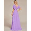 image:imageEverPretty Womens Summer Short Sleeve Chiffon Empire Waist Floor Length Formal Bridesmaid Dress Mother of Bride DressesLavender