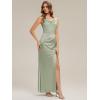 image:imageEverPretty Womens Cowl Neck Sleeveless Bridesmaid Dresses Satin Floor Length Mermaid Formal Wedding Guest Dress 02728Sage Green