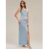 image:imageEverPretty Womens Cowl Neck Sleeveless Bridesmaid Dresses Satin Floor Length Mermaid Formal Wedding Guest Dress 02728Sky Blue