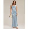 image:imageEverPretty Womens Cowl Neck Sleeveless Bridesmaid Dresses Satin Floor Length Mermaid Formal Wedding Guest Dress 02728Sky Blue