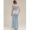 image:imageEverPretty Womens Cowl Neck Sleeveless Bridesmaid Dresses Satin Floor Length Mermaid Formal Wedding Guest Dress 02728Sky Blue
