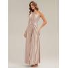 image:imageEverPretty Womens Sleeveless Bridemaid Dress Satin One Shoulder Floor Length ALine Formal Wedding Guest Dresses 02725Champagne