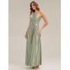image:imageEverPretty Womens Sleeveless Bridemaid Dress Satin One Shoulder Floor Length ALine Formal Wedding Guest Dresses 02725Sage Green