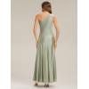image:imageEverPretty Womens Sleeveless Bridemaid Dress Satin One Shoulder Floor Length ALine Formal Wedding Guest Dresses 02725Sage Green