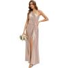 image:imageEverPretty Womens Sleeveless Bridemaid Dress Satin One Shoulder Floor Length ALine Formal Wedding Guest Dresses 02725Champagne