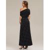 image:imageEverPretty Womens Summer Knit Wedding Guest Dress Dropped Sleeve Stretchy Ankle Length Semi Formal Cocktail DressesBlack Polka Dot