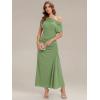 image:imageEverPretty Womens Summer Knit Wedding Guest Dress Dropped Sleeve Stretchy Ankle Length Semi Formal Cocktail DressesSage Green