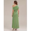 image:imageEverPretty Womens Summer Knit Wedding Guest Dress Dropped Sleeve Stretchy Ankle Length Semi Formal Cocktail DressesSage Green