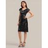 image:imageEverPretty Womens VNeck Short Sleeves Cocktail Dresses Sequin Knee Length Bodycon Semi Formal Dress 02766Black