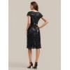 image:imageEverPretty Womens VNeck Short Sleeves Cocktail Dresses Sequin Knee Length Bodycon Semi Formal Dress 02766Black