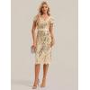 image:imageEverPretty Womens VNeck Short Sleeves Cocktail Dresses Sequin Knee Length Bodycon Semi Formal Dress 02766Gold