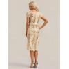 image:imageEverPretty Womens VNeck Short Sleeves Cocktail Dresses Sequin Knee Length Bodycon Semi Formal Dress 02766Gold