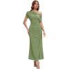 image:imageEverPretty Womens Summer Knit Wedding Guest Dress Dropped Sleeve Stretchy Ankle Length Semi Formal Cocktail DressesSage Green