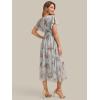 image:imageEverPretty Womens Summer Floral Wedding Guest Dress V Neck Short Sleeve Chiffon Midi A Line Semi Formal Dresses 02744Amber Bloom