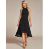 image:imageEverPretty Womens Sexy Halter Neck Pleated Sleeveless HiLo Chiffon Summer Wedding Guest Dress Cocktail Dresses 31926Black