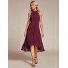 image:imageEverPretty Womens Sexy Halter Neck Pleated Sleeveless HiLo Chiffon Summer Wedding Guest Dress Cocktail Dresses 31926Burgundy