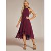 image:imageEverPretty Womens Sexy Halter Neck Pleated Sleeveless HiLo Chiffon Summer Wedding Guest Dress Cocktail Dresses 31926Burgundy