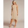 image:imageEverPretty Womens Sexy Halter Neck Pleated Sleeveless HiLo Chiffon Summer Wedding Guest Dress Cocktail Dresses 31926Champagne