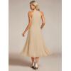 image:imageEverPretty Womens Sexy Halter Neck Pleated Sleeveless HiLo Chiffon Summer Wedding Guest Dress Cocktail Dresses 31926Champagne