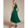 image:imageEverPretty Womens Sexy Halter Neck Pleated Sleeveless HiLo Chiffon Summer Wedding Guest Dress Cocktail Dresses 31926Dark Green