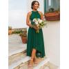 image:imageEverPretty Womens Sexy Halter Neck Pleated Sleeveless HiLo Chiffon Summer Wedding Guest Dress Cocktail Dresses 31926Dark Green