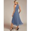 image:imageEverPretty Womens Sexy Halter Neck Pleated Sleeveless HiLo Chiffon Summer Wedding Guest Dress Cocktail Dresses 31926Dusty Blue