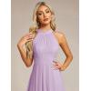image:imageEverPretty Womens Sexy Halter Neck Pleated Sleeveless HiLo Chiffon Summer Wedding Guest Dress Cocktail Dresses 31926Frosted Lilac