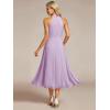 image:imageEverPretty Womens Sexy Halter Neck Pleated Sleeveless HiLo Chiffon Summer Wedding Guest Dress Cocktail Dresses 31926Frosted Lilac