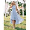 image:imageEverPretty Womens Sexy Halter Neck Pleated Sleeveless HiLo Chiffon Summer Wedding Guest Dress Cocktail Dresses 31926Ice Blue