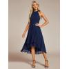 image:imageEverPretty Womens Sexy Halter Neck Pleated Sleeveless HiLo Chiffon Summer Wedding Guest Dress Cocktail Dresses 31926Navy Blue