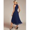 image:imageEverPretty Womens Sexy Halter Neck Pleated Sleeveless HiLo Chiffon Summer Wedding Guest Dress Cocktail Dresses 31926Navy Blue