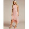 image:imageEverPretty Womens Sexy Halter Neck Pleated Sleeveless HiLo Chiffon Summer Wedding Guest Dress Cocktail Dresses 31926Pink