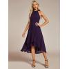 image:imageEverPretty Womens Sexy Halter Neck Pleated Sleeveless HiLo Chiffon Summer Wedding Guest Dress Cocktail Dresses 31926Purple