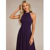 image:imageEverPretty Womens Sexy Halter Neck Pleated Sleeveless HiLo Chiffon Summer Wedding Guest Dress Cocktail Dresses 31926Purple