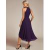 image:imageEverPretty Womens Sexy Halter Neck Pleated Sleeveless HiLo Chiffon Summer Wedding Guest Dress Cocktail Dresses 31926Purple
