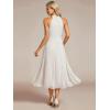 image:imageEverPretty Womens Sexy Halter Neck Pleated Sleeveless HiLo Chiffon Summer Wedding Guest Dress Cocktail Dresses 31926White
