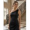 image:imageEverPretty Womens Asymmetrical Sleeveless Summer Bridesmaid Dress Satin Maxi Sheath Formal Wedding Guest Dresses 02712Black