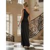 image:imageEverPretty Womens Asymmetrical Sleeveless Summer Bridesmaid Dress Satin Maxi Sheath Formal Wedding Guest Dresses 02712Black