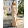 image:imageEverPretty Womens Asymmetrical Sleeveless Summer Bridesmaid Dress Satin Maxi Sheath Formal Wedding Guest Dresses 02712Champagne
