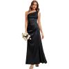 image:imageEverPretty Womens Asymmetrical Sleeveless Summer Bridesmaid Dress Satin Maxi Sheath Formal Wedding Guest Dresses 02712Black