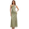 image:imageEverPretty Womens Asymmetrical Sleeveless Summer Bridesmaid Dress Satin Maxi Sheath Formal Wedding Guest Dresses 02712Sage Green