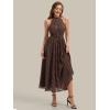 image:imageEverPretty Womens Halter Sleeveless Summer Formal Wedding Guest Dresses Chiffon Tea Length ALine Cocktail Dress 02699Brown Polka Dots