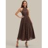 image:imageEverPretty Womens Halter Sleeveless Summer Formal Wedding Guest Dresses Chiffon Tea Length ALine Cocktail Dress 02699Brown Polka Dots
