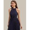 image:imageEverPretty Womens Halter Sleeveless Summer Formal Wedding Guest Dresses Chiffon Tea Length ALine Cocktail Dress 02699Navy Blue Polka Dots