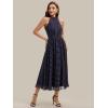 image:imageEverPretty Womens Halter Sleeveless Summer Formal Wedding Guest Dresses Chiffon Tea Length ALine Cocktail Dress 02699Navy Blue Polka Dots