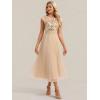 image:imageEverPretty Womens Sequin Round Neck Cap Sleeve Formal Wedding Guest Dress Pleated ALine Midi Cocktail Dresses 02769Gold