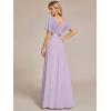 image:imageEverPretty Womens Summer Short Sleeve Chiffon Empire Waist Floor Length Formal Bridesmaid Dress Mother of Bride DressesFrosted Lilac